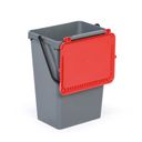 Plastik Mülleimer für mülltrennung, 35 l, grau + rot
