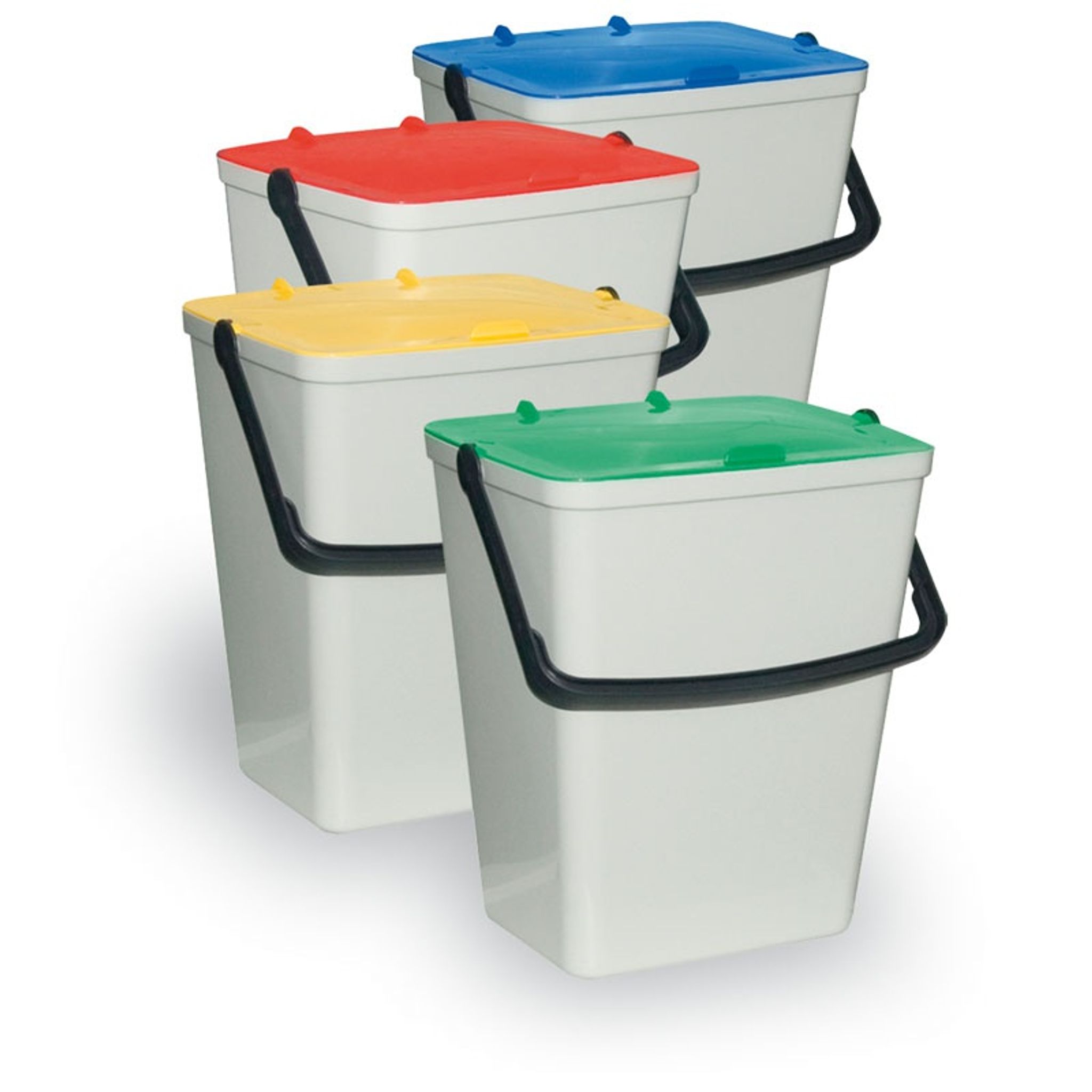 Plastik Mülleimer set für mülltrennung, 4x 15 l