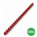 Plastikbinderücken 10 mm, rot, Packung mit 500 Stück