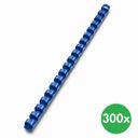 Plastikbinderücken 12 mm, blau, Packung mit 300 Stück