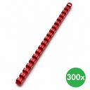 Plastikbinderücken 12 mm, rot, Packung mit 300 Stück