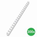 Plastikbinderücken 12 mm, weiß, Packung mit 300 Stück