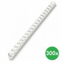 Plastikbinderücken 16 mm, weiß, Packung mit 300 Stück