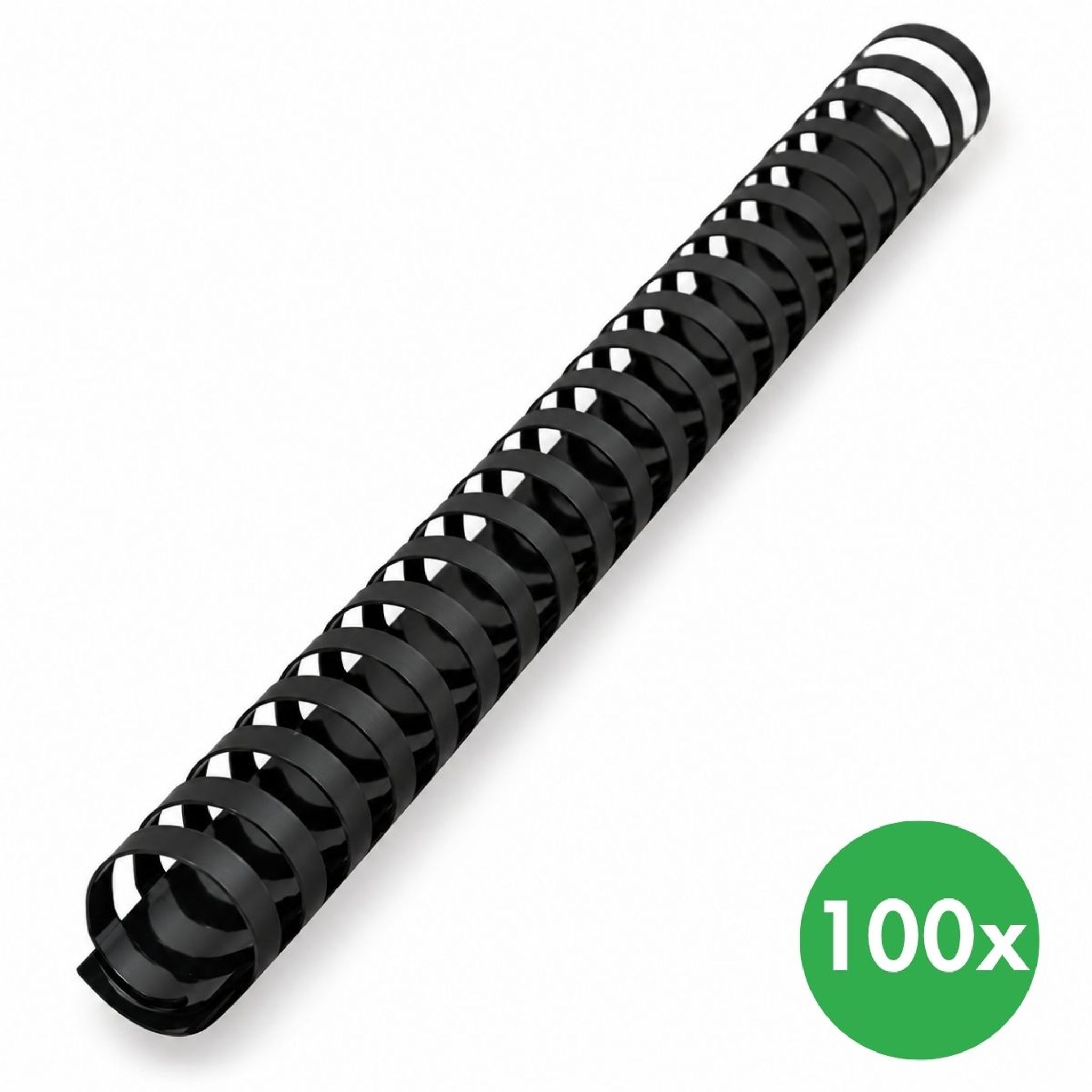 Plastikbinderücken 25 mm, schwarz, Packung mit 100 Stück
