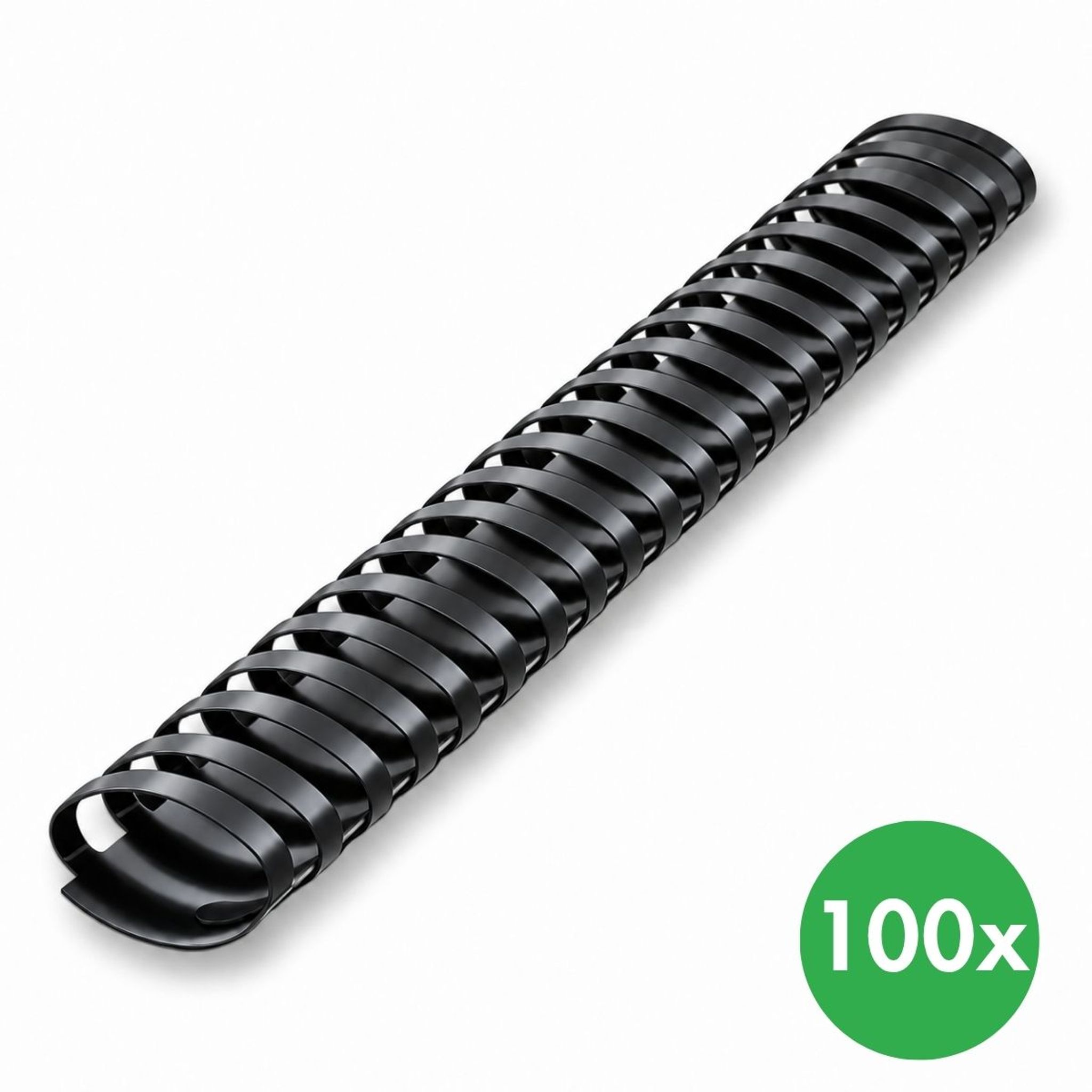 Plastikbinderücken 38 mm, schwarz, Packung mit 100 Stück