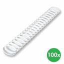 Plastikbinderücken 38 mm, weiß, Packung mit 100 Stück