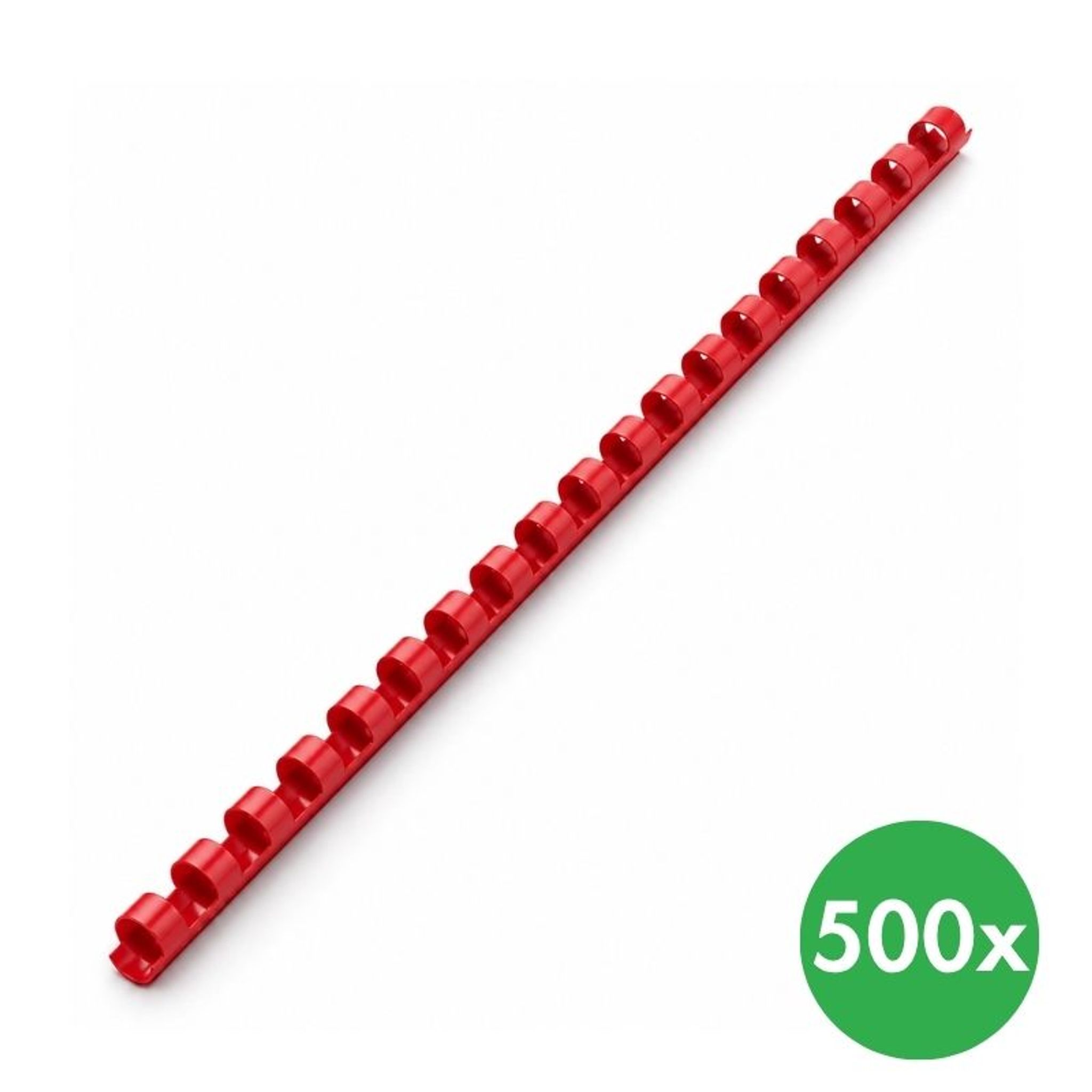 Plastikbinderücken 6 mm, rot, Packung mit 500 Stück