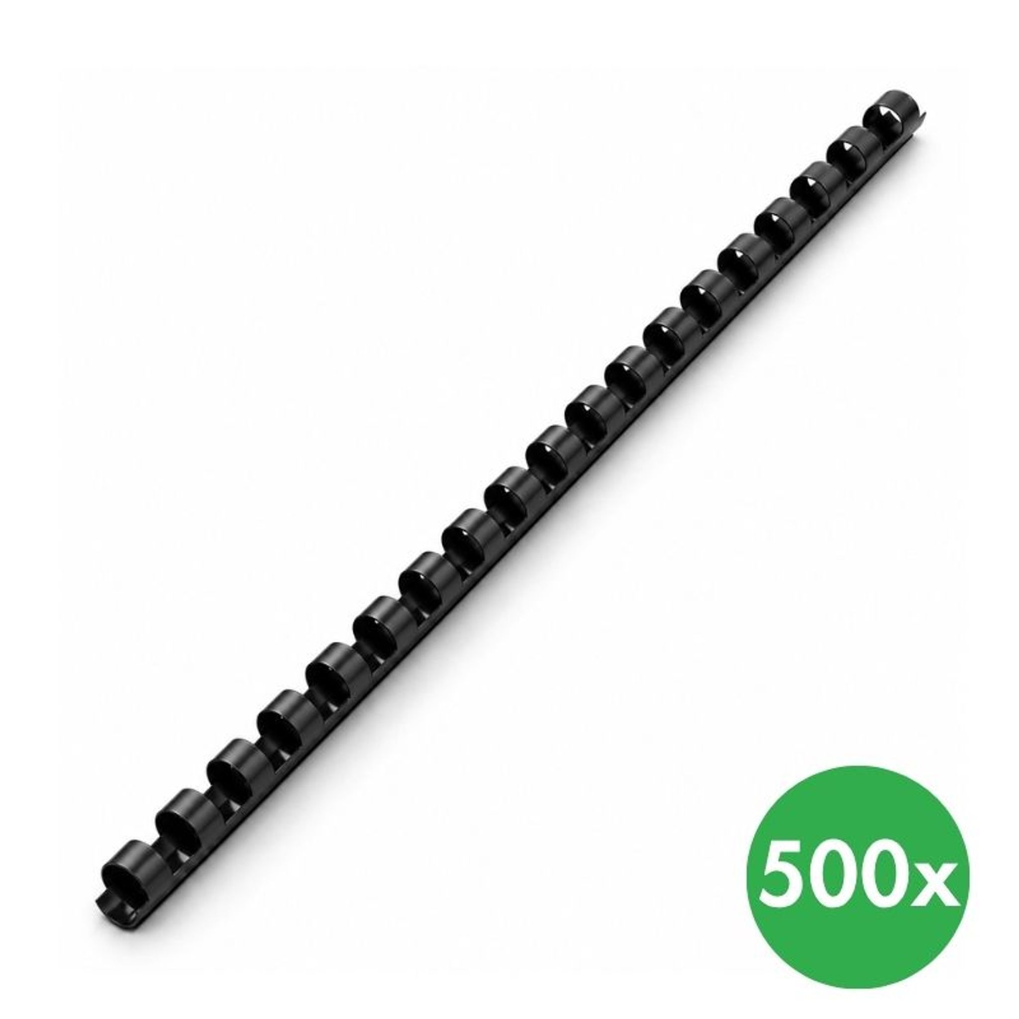 Plastikbinderücken 6 mm, schwarz, Packung mit 500 Stück