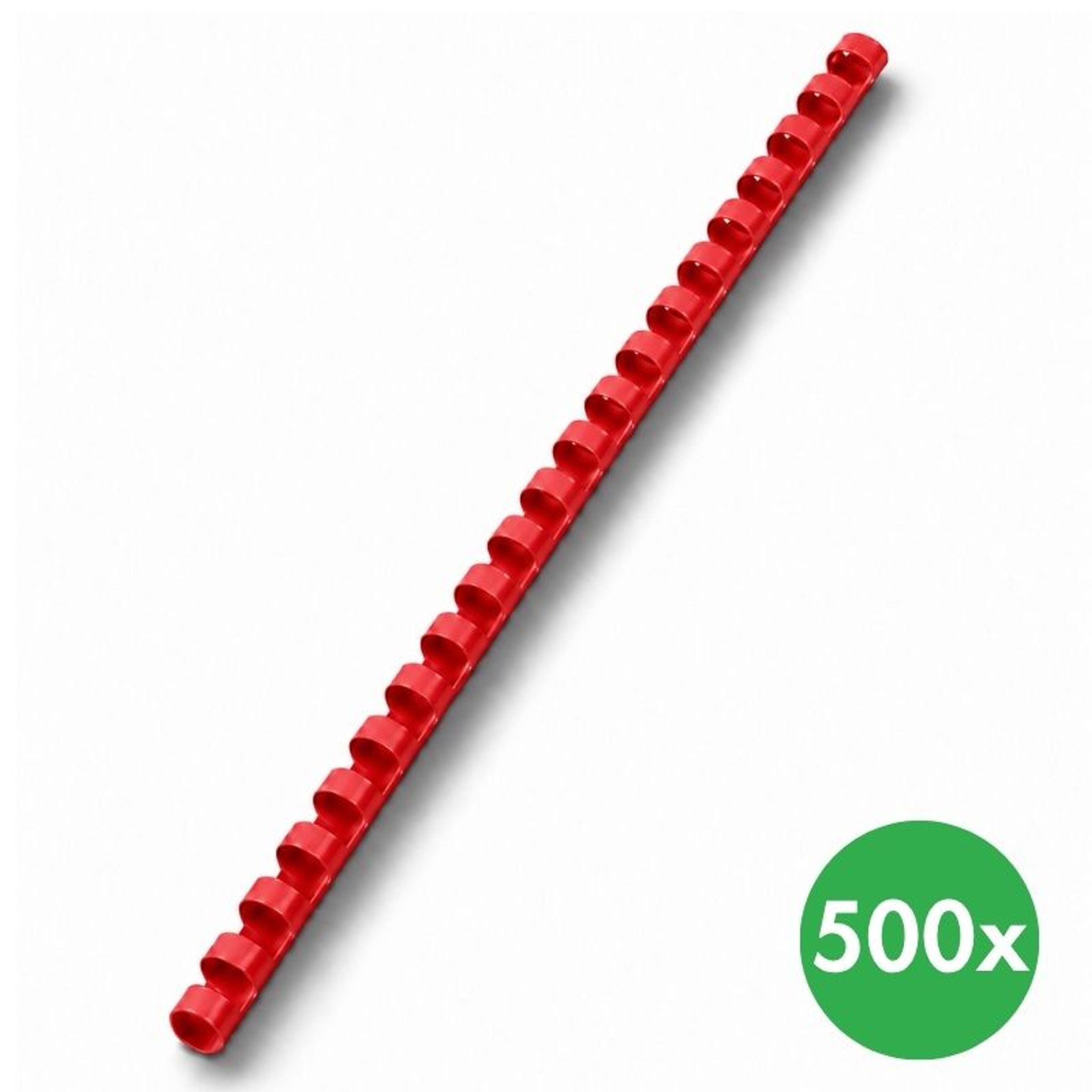 Plastikbinderücken 8 mm, rot, Packung mit 500 Stück