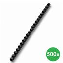 Plastikbinderücken 8 mm, schwarz, Packung mit 500 Stück
