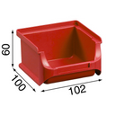 Plastikowe pojemniki PLUS 1, 102x100x60 mm, czerwone, 30 szt.