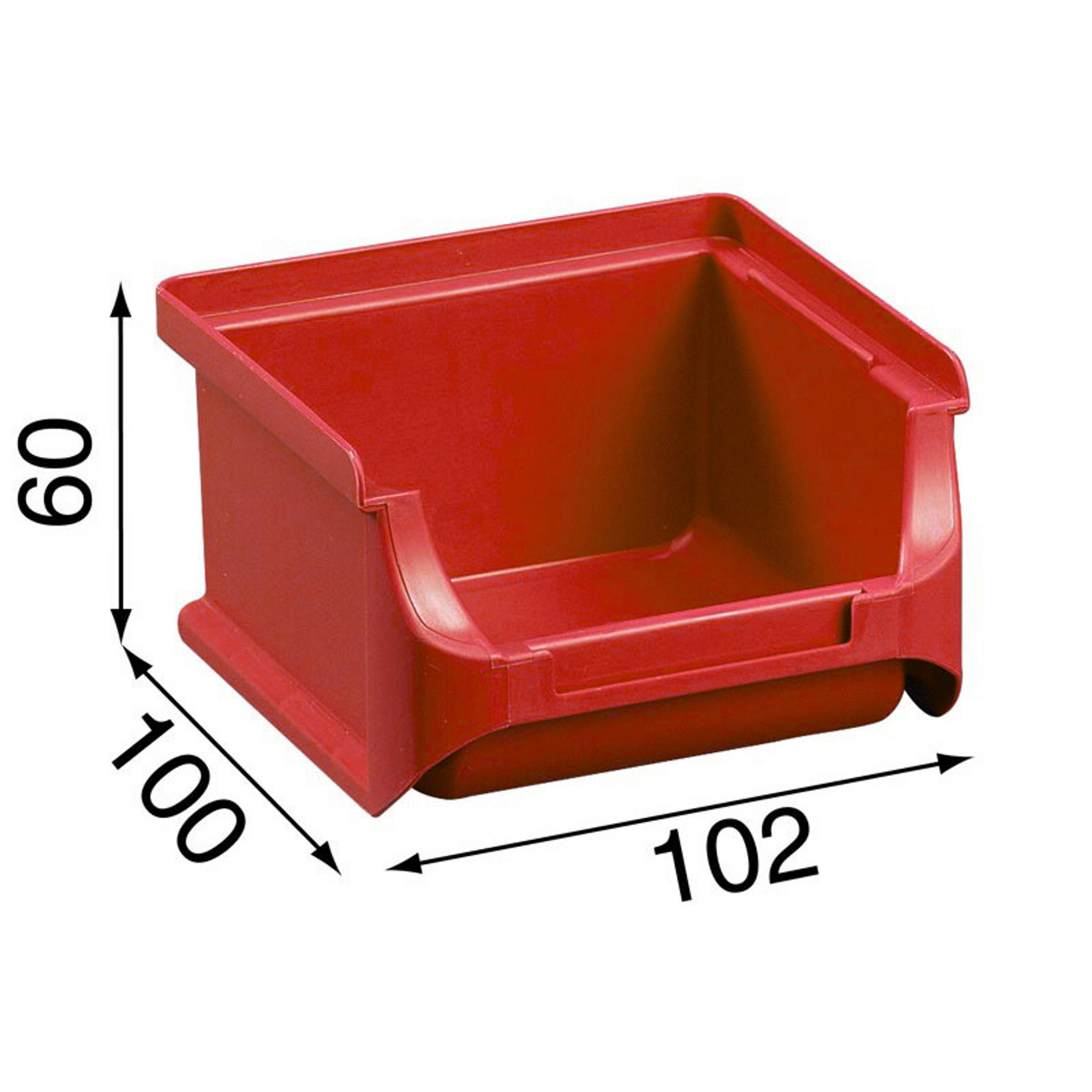 Plastikowe pojemniki PLUS 1, 102x100x60 mm, czerwone, 30 szt.