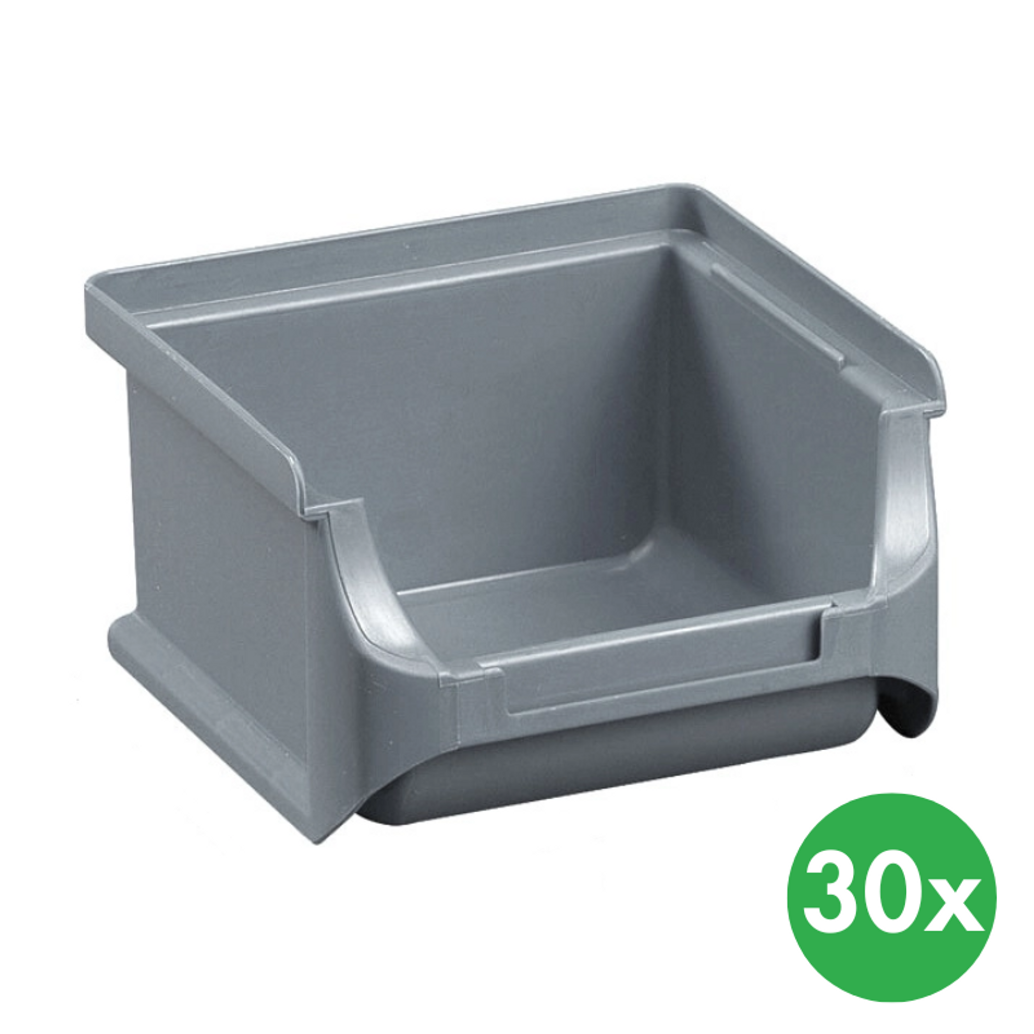 Plastikowe pojemniki PLUS 1, 102x100x60 mm, szare, 30 szt.