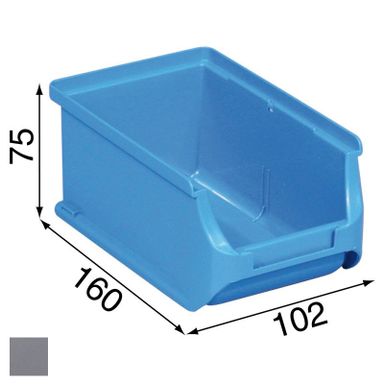 Plastikowe pojemniki PLUS 2, 102 x 160 x 75 mm, szare, 24 szt.