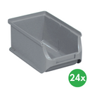 Plastikowe pojemniki PLUS 2, 102 x 160 x 75 mm, szare, 24 szt.