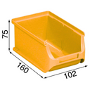 Plastikowe pojemniki PLUS 2, 102 x 160 x 75 mm, żółte, 24 szt.