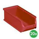 Plastikowe pojemniki PLUS 2L, 102 x 215 x 75 mm, czerwone, 20 szt.