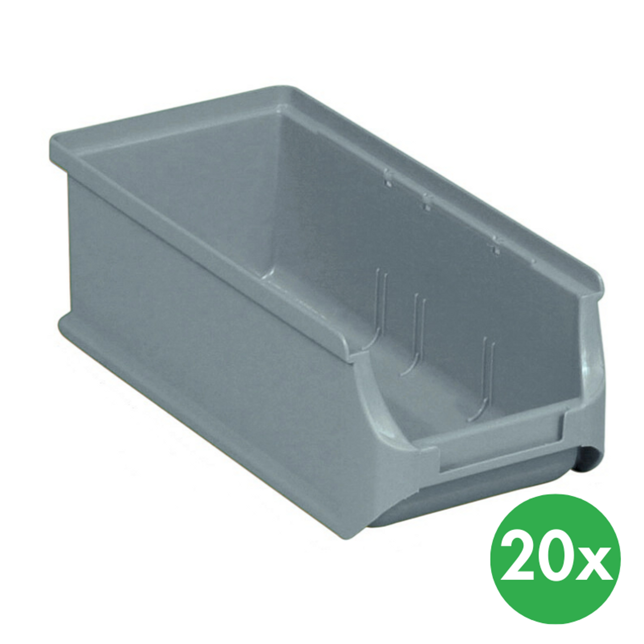Plastikowe pojemniki PLUS 2L, 102 x 215 x 75 mm, szare, 20 szt.