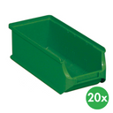 Plastikowe pojemniki PLUS 2L, 102 x 215 x 75 mm, zielone, 20 szt.