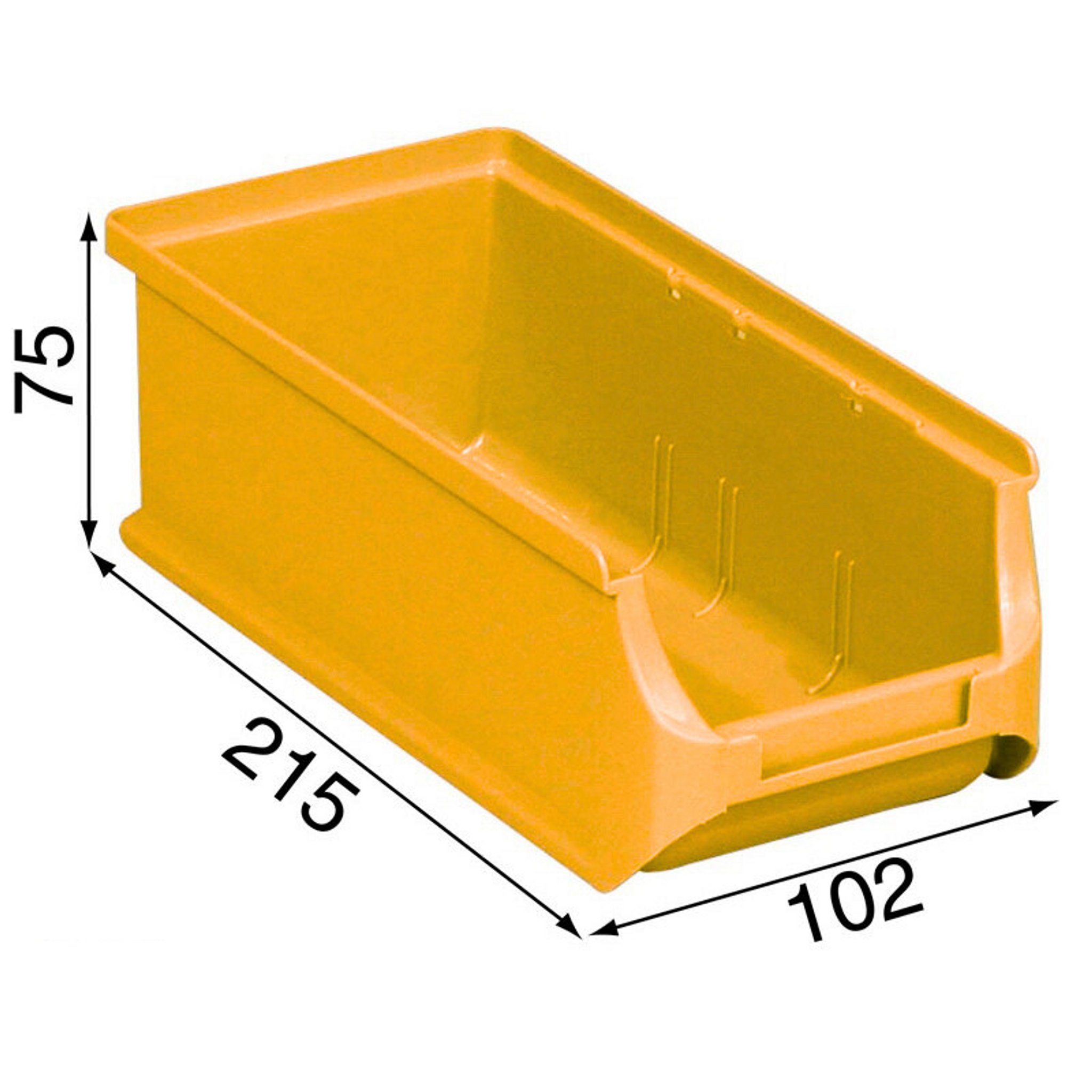 Plastikowe pojemniki PLUS 2L, 102 x 215 x 75 mm, żółte, 20 szt.