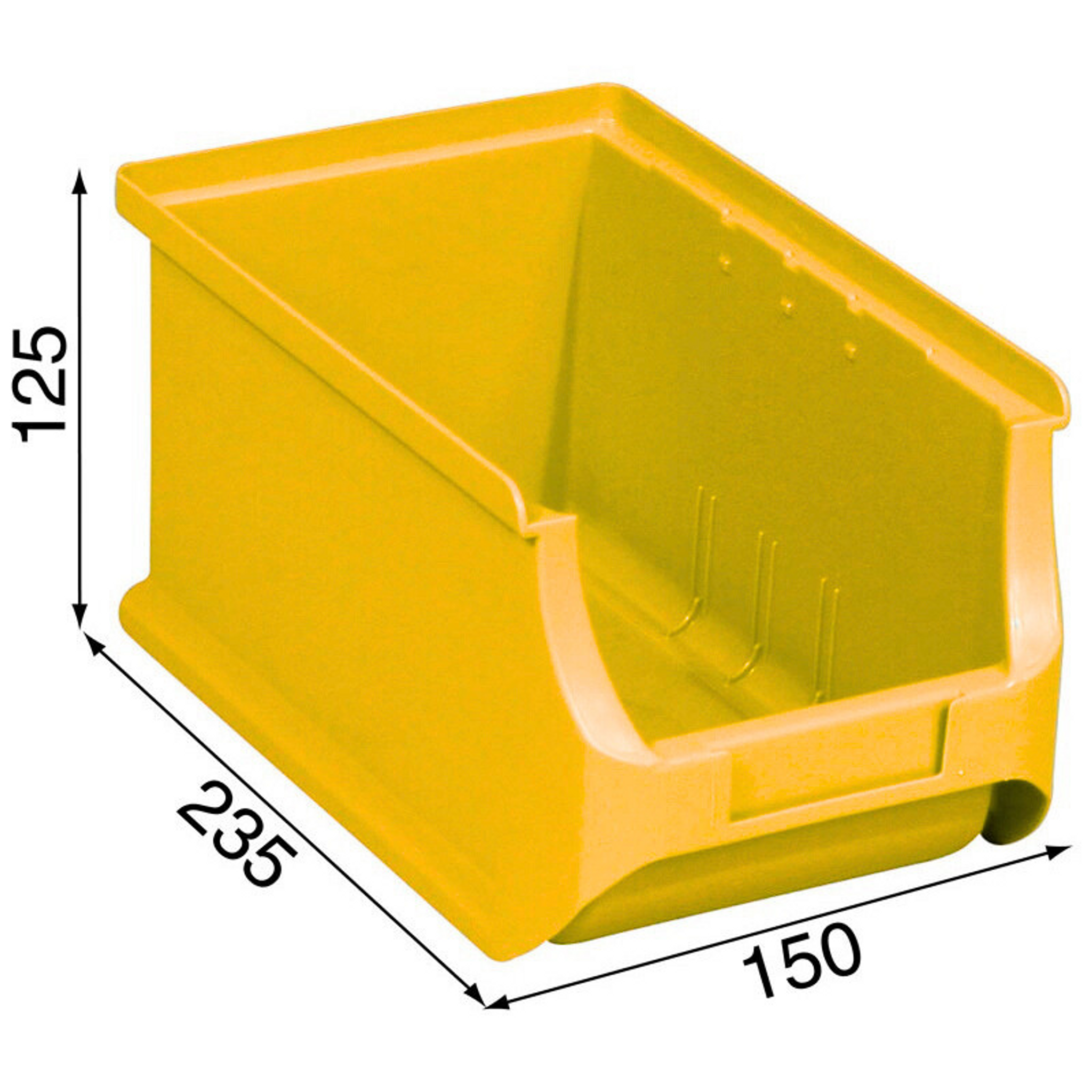 Plastikowe pojemniki PLUS 3, 150 x 235 x 125 mm, żółte, 24 szt.