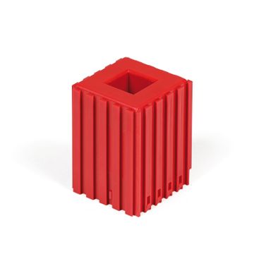 Plastikowe pudełko na noże tokarskie z profilem uchwytowym 20x20, moduł 5x5, 1 wnęka, kolor czerwony
