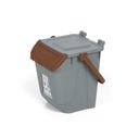 Plastikowy kosz do segregacji odpadów ECOLOGY, 25 l, szaro-brązowy