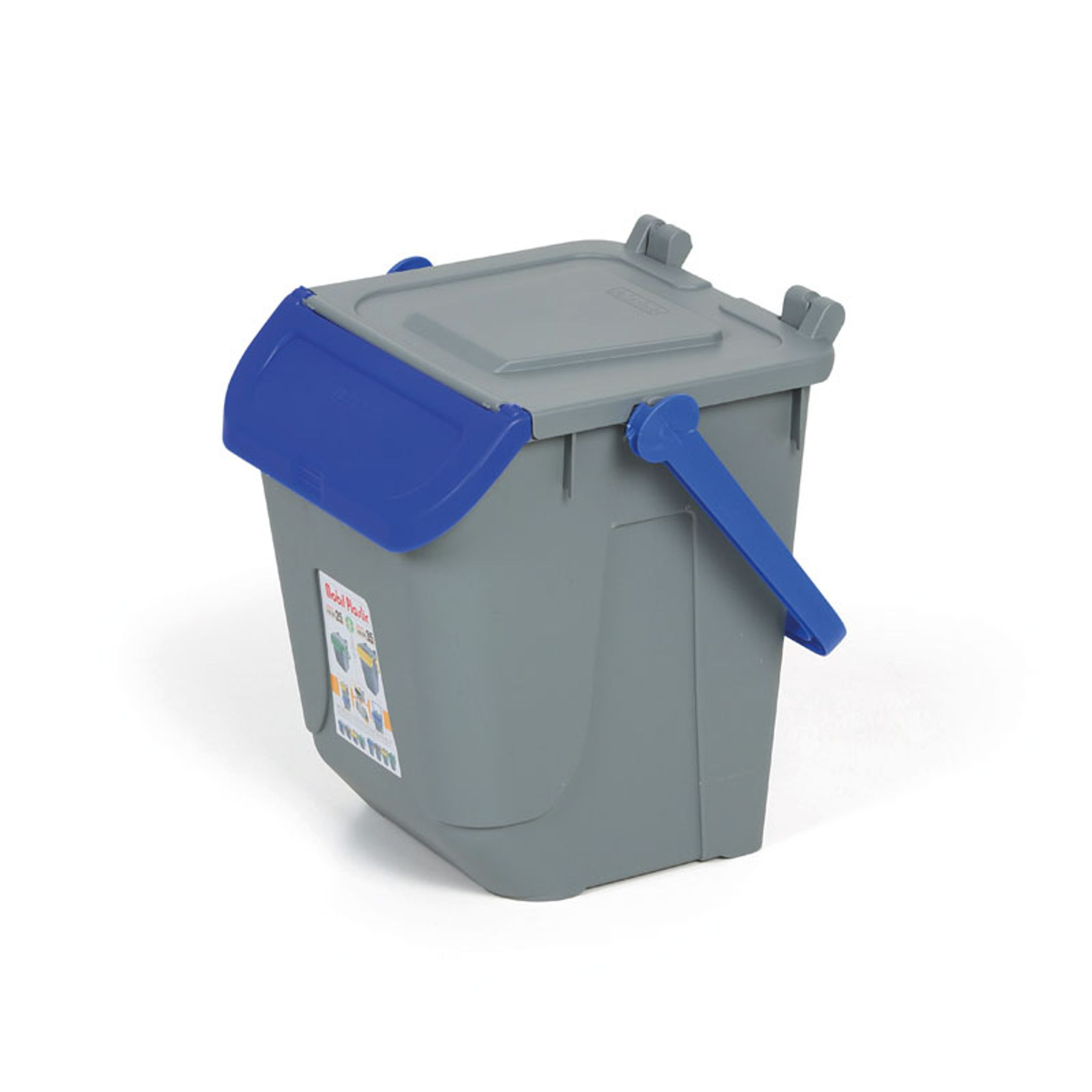 Plastikowy kosz do segregacji odpadów ECOLOGY, 25 l, szaro-niebieski