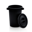Plastikowy pojemnik z pokrywką, 75 l, regranulat, czarny