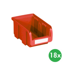 Plastikowy pojemniki COMPACT, 102 x 100 x 60 mm, 18 szt., czerwony