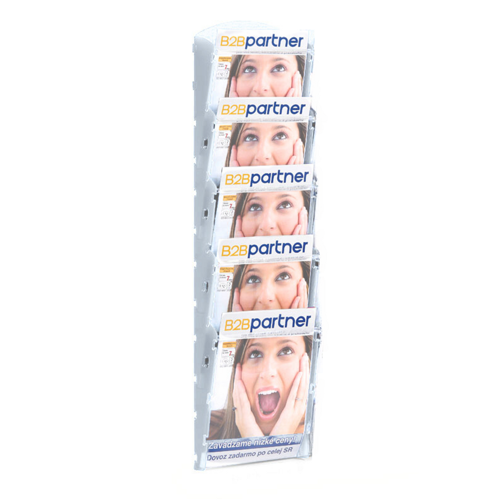 Plastikowe uchwyty ścienne na ulotki - 1x5 A5