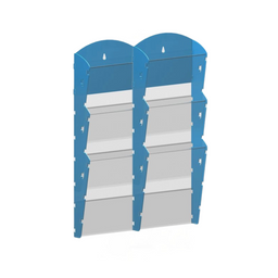 Plastikowy uchwyt ścienny na ulotki - 2x3 A4, niebieski