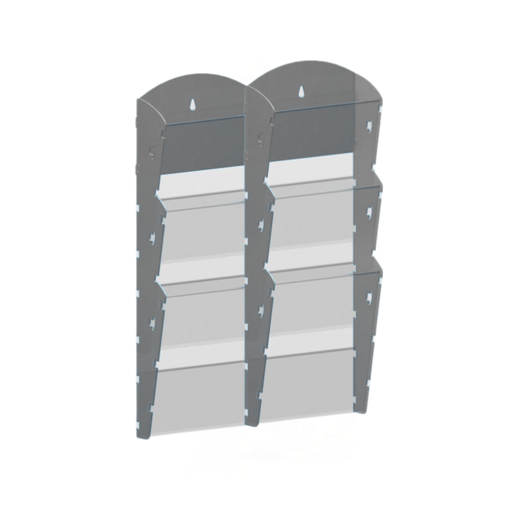 Plastikowe uchwyty ścienne na ulotki - 2x3 A5