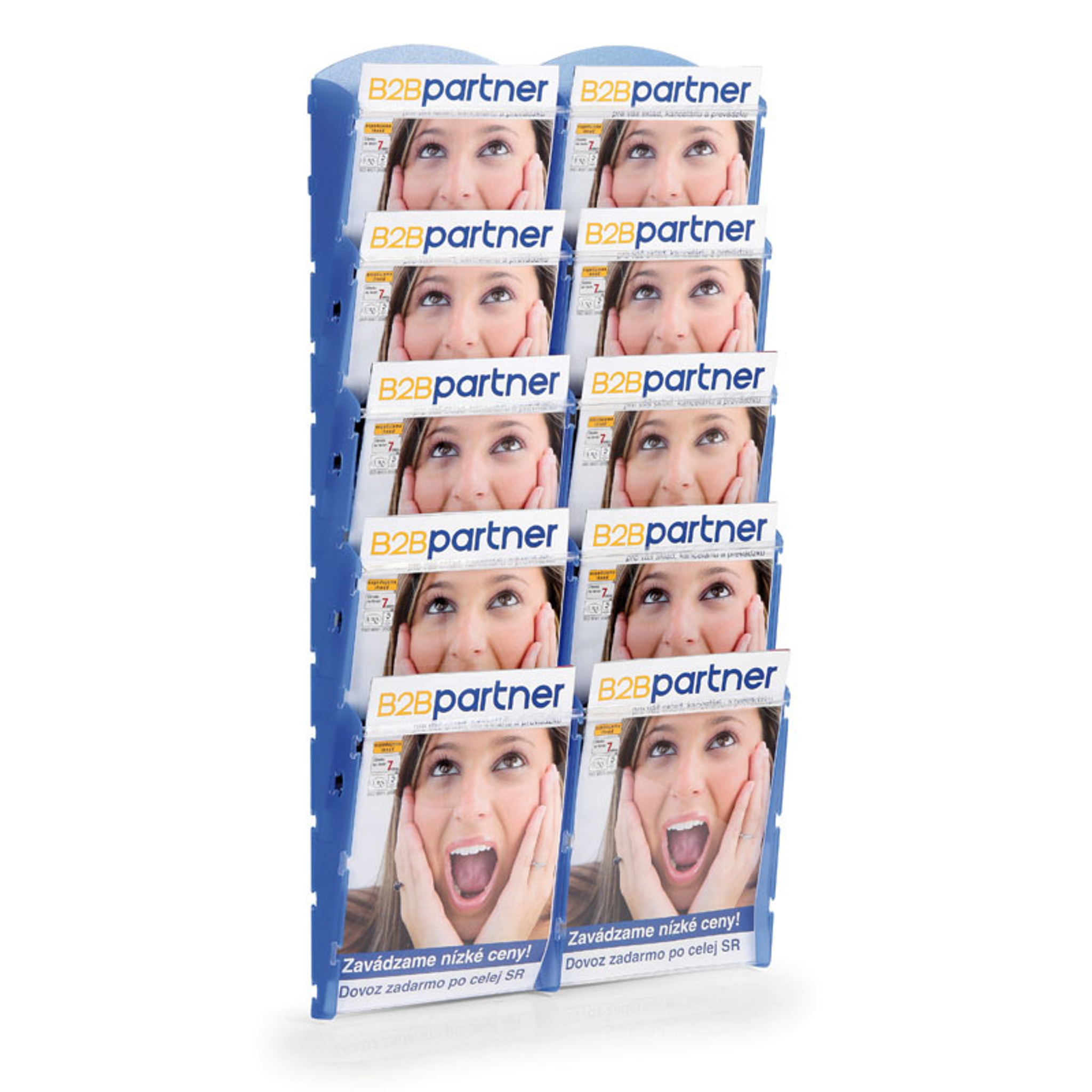 Plastikowe uchwyty ścienne na ulotki - 2x5 A5