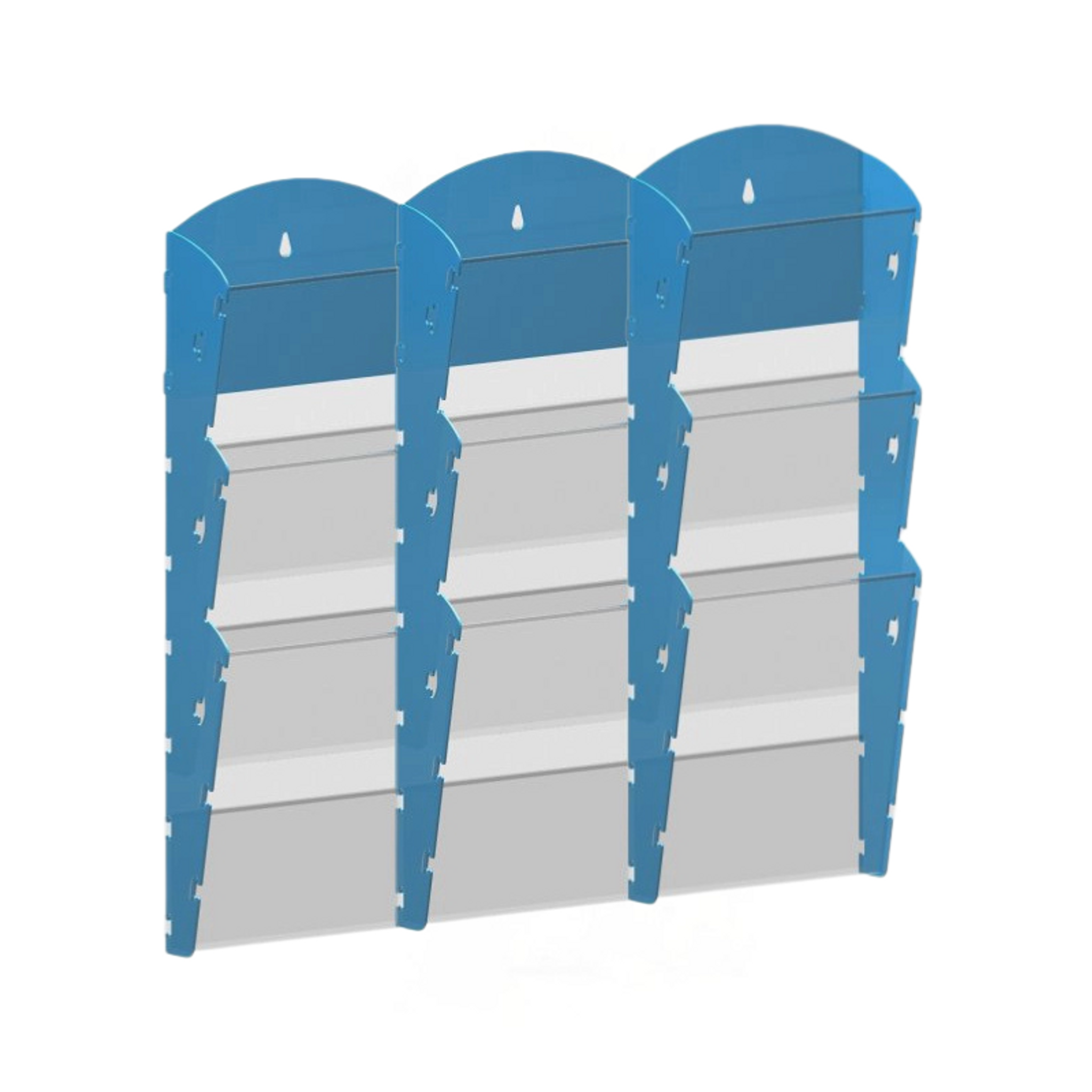 Plastikowe uchwyty ścienne na ulotki - 3x3 A4