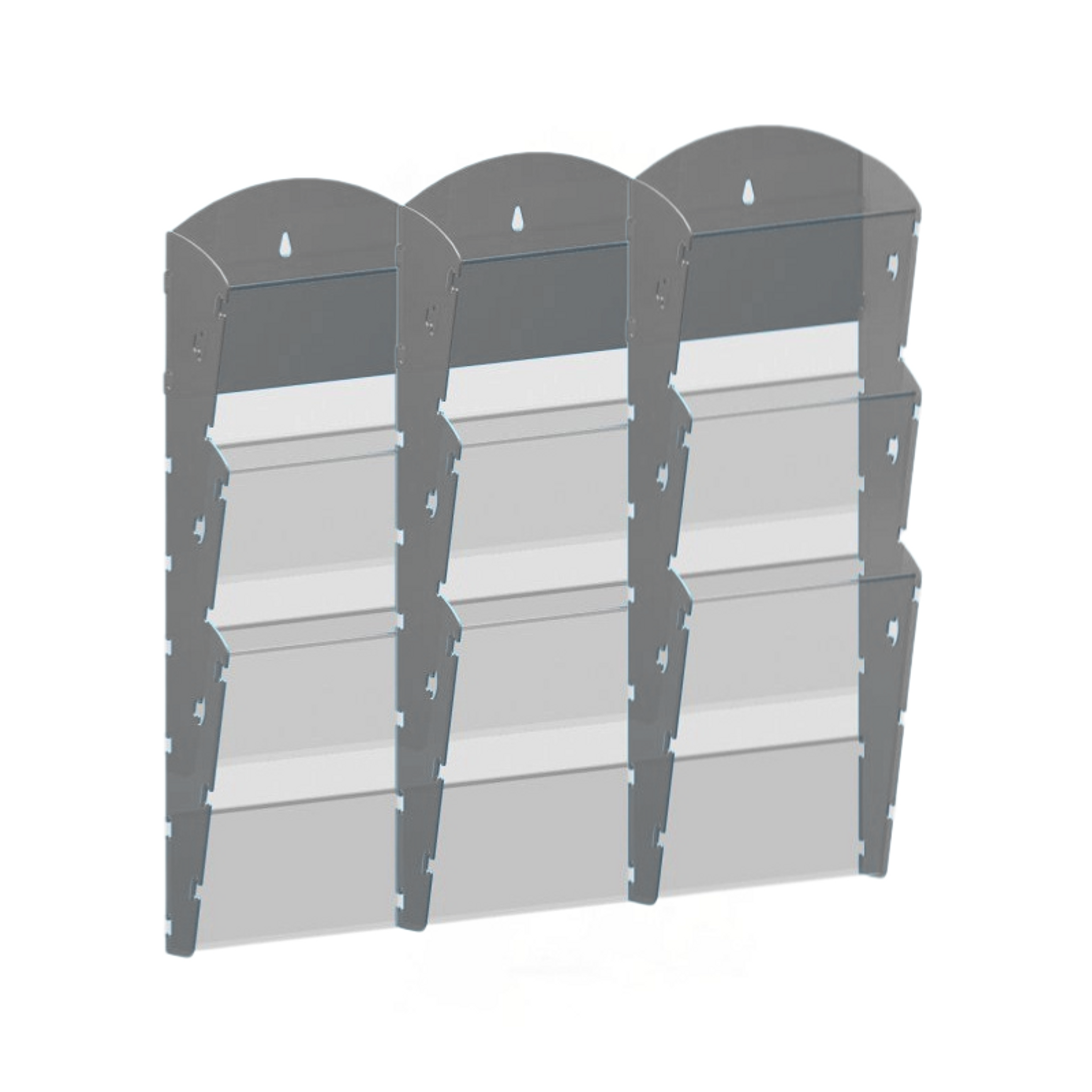 Plastikowe uchwyty ścienne na ulotki - 3x3 A5