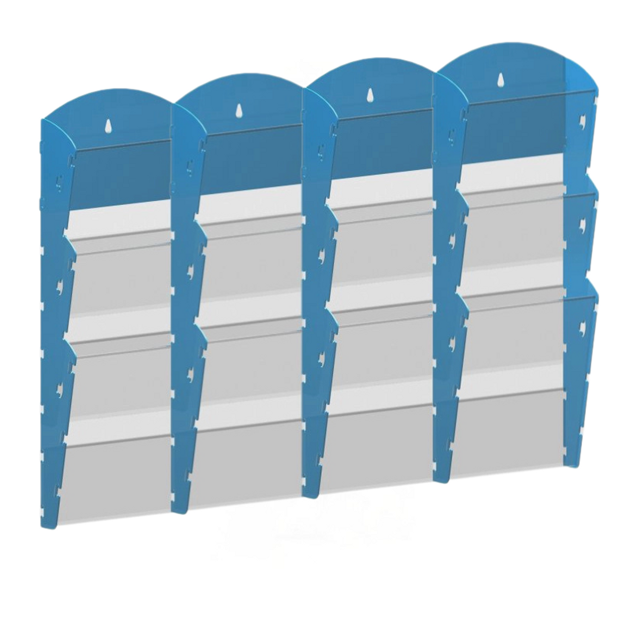 Plastikowe uchwyty ścienne na ulotki - 4x3 A4