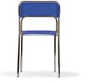 Plastová jedálenská stolička ASKA, modrá, chrómované nohy