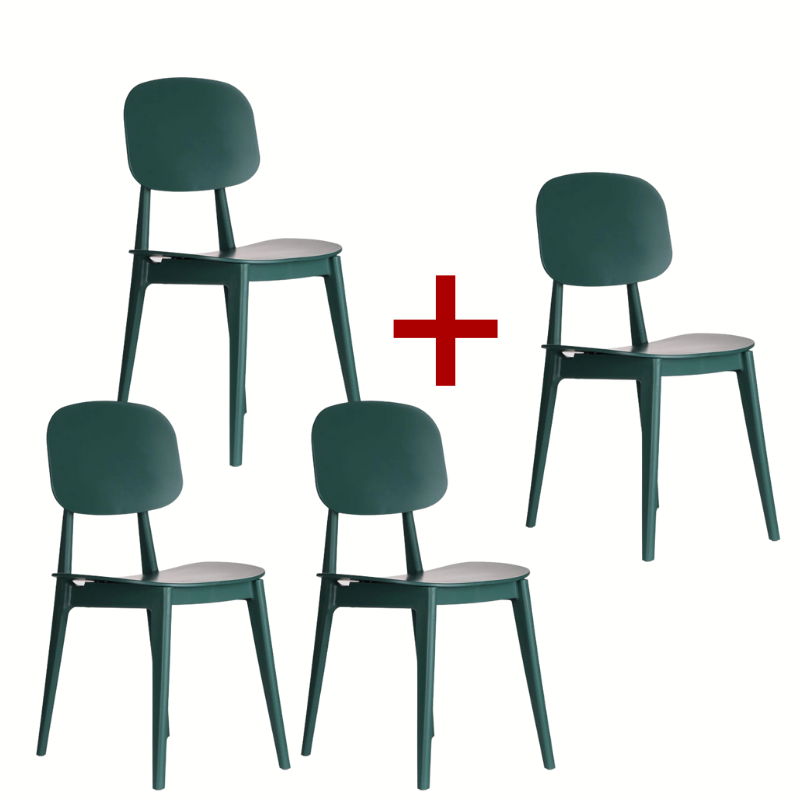Fotografia produktu: Plastová jedálenská stolička SIMPLY 3+1 ZADARMO, zelená