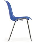 Plastová jídelní židle ELENA, černá, chromované nohy