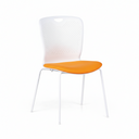 Plastová konferenčná stolička OPEN, biela/oranžová