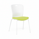 Plastová konferenčná stolička OPEN, biela/zelená