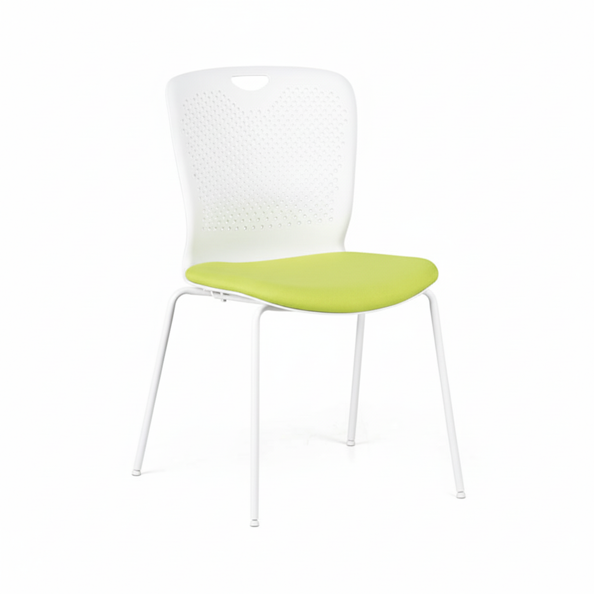 Plastová konferenční židle OPEN, bílá/zelená