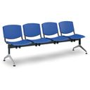 Plastová lavica do čakární SMILE, 4-sedadlo, modrá