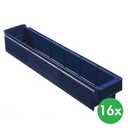 Plastová regálová prepravka MAX - 115 x 600 x 100 mm, 16 ks