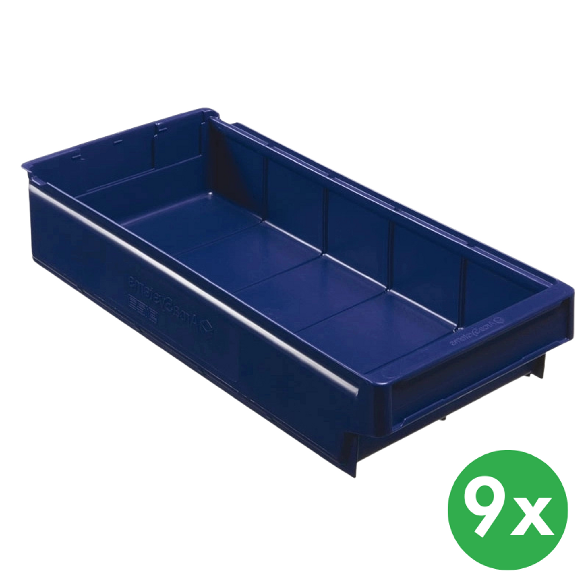 Plastová regálová přepravka MAX typ F - 230 x 500 x 100 mm, 9 ks
