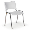 Plastová stolička SMART, chrómované nohy, biela