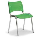 Plastová stolička SMART, chrómované nohy, zelená