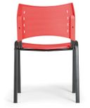 Plastová židle SMART, chromované nohy, červená