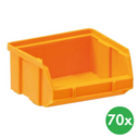 Plastové boxy BASIC, 100 x 95 x 50 mm, 70 ks, žltooranžová